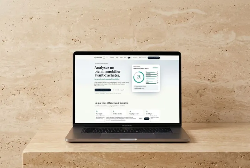 Réalisation BienCheck, PropTech & Immobilier par Studio Tholira, agence web Sud de la France